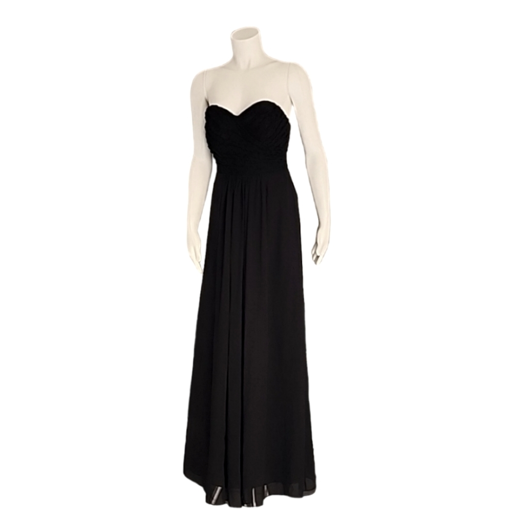 BILL LEVKOFF Black Strapless Gown 4 Formal Dress Wedding Prom Evening Bridal - Picture 5 of 16